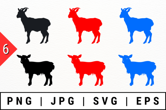 Goat Silhouettes Vector Art: A Graphics Set for Crafts and More