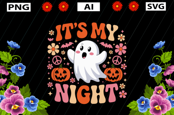 Halloween Shirt Design, Its My Night: A Festive Graphic Asset for Crafts and Local Branding