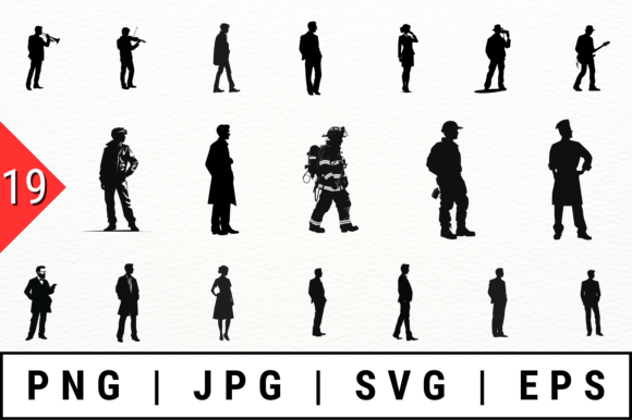 Profession Silhouettes Vector Art Set for Crafts and Graphics
