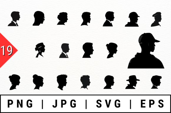 Silhouette Profile Vector Art Collection: A Versatile Graphics Set for Crafts and Designers