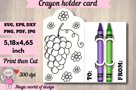 Summer Grape and Flowers Coloring Card: A Versatile Graphic Design Asset for Crafts