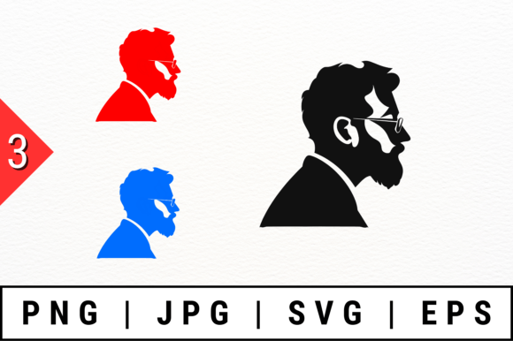 Vector Art Silhouettes of Bearded Man: A Powerful Graphics Asset for Crafts & Branding