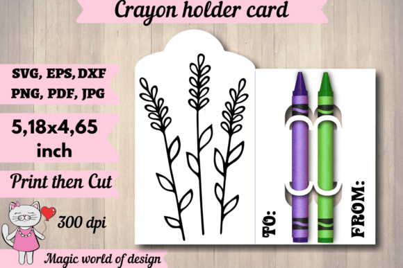 Wildflowers Lavender Crayon Holder Card: A Graphics & Crafts Asset Review